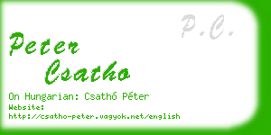peter csatho business card
