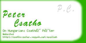 peter csatho business card